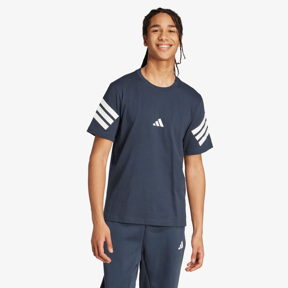 Тениска adidas Originals 3-Stripes Regular Fit Tee Тъмно синьо | JW4786, 1