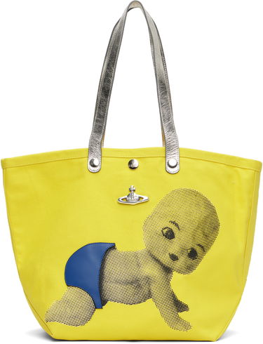 Голяма пазарска чанта Vivienne Westwood Vivienne Westwood Baby Printed Canvas Small Shopper Tote Жълто | 4205007NU-W015D-, 0