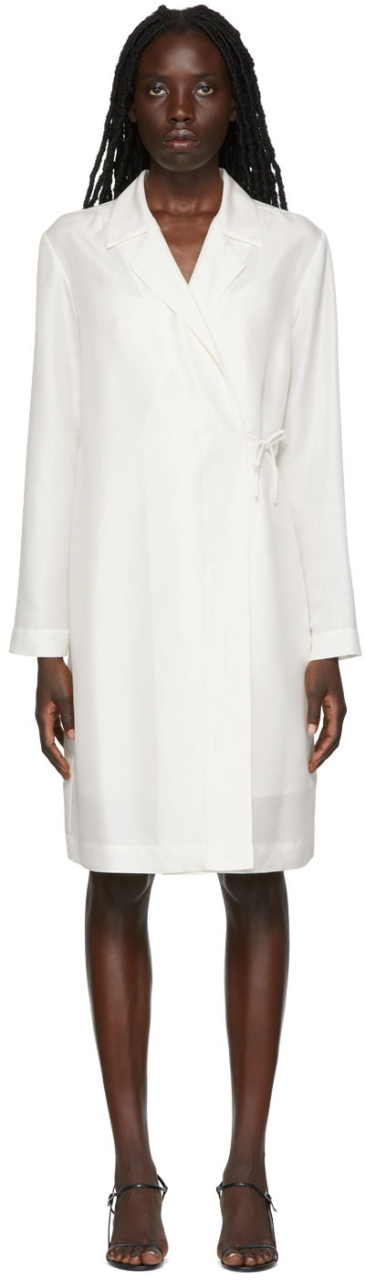 Pокля The Row Exclusive Wrap Silk Mini Dress Бяло | 6462-W2243, 0