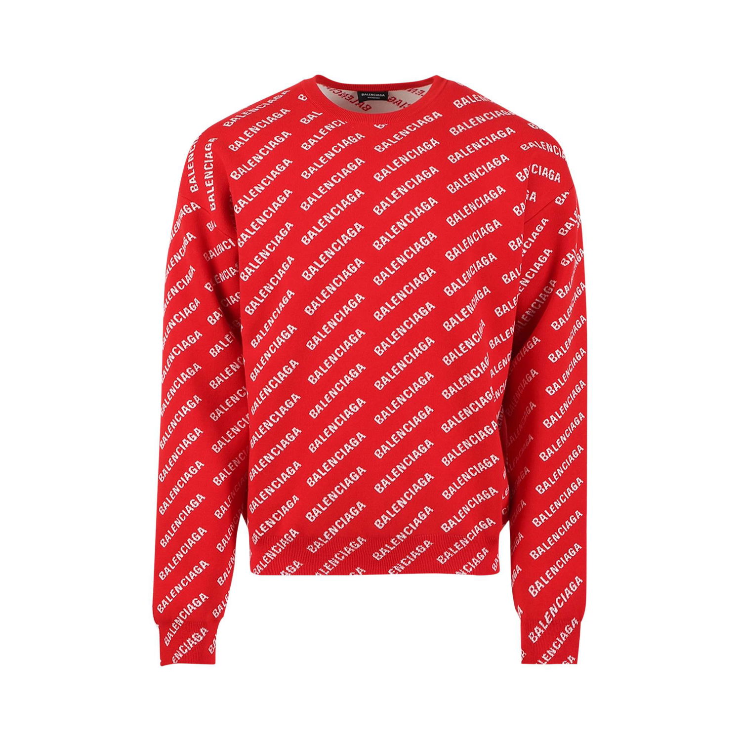 Пуловер Balenciaga All Over Logo Crewneck Червено | 702952 T3233 6090, 1