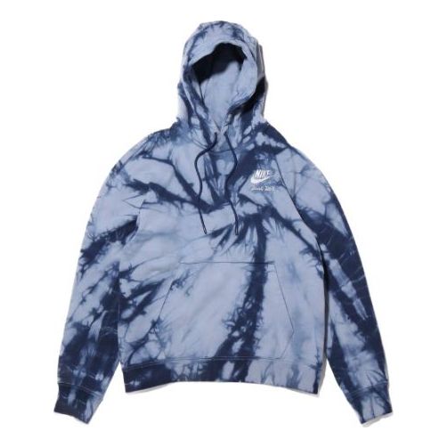 Суитчър Nike Tie Dye Cotton Long Sleeve Hoodie Синьо | CW4319-400