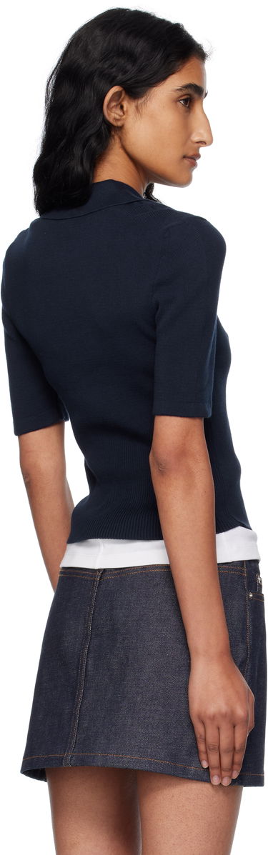 Поло тениска A.P.C. A.P.C. Joelle Knit Polo Тъмно синьо | COGDK-F23421, 2