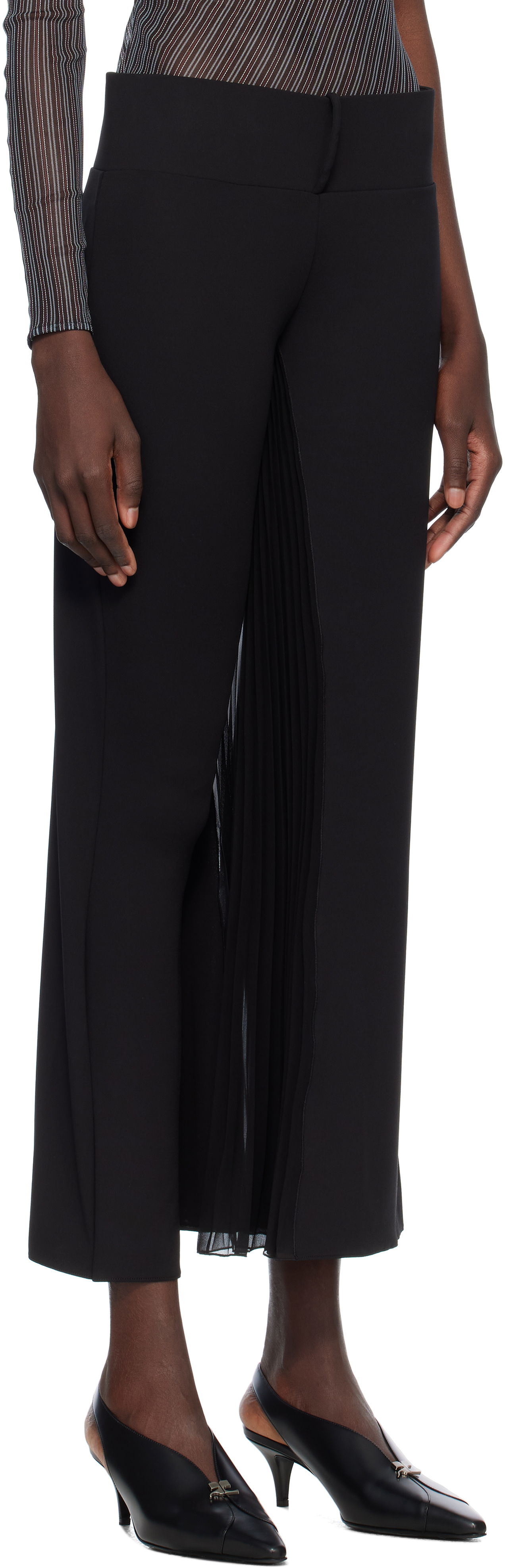 Панталони Courrèges Courrèges Infinity Pleats Jersey Trousers Черно | 225JPA325JS0220, 1