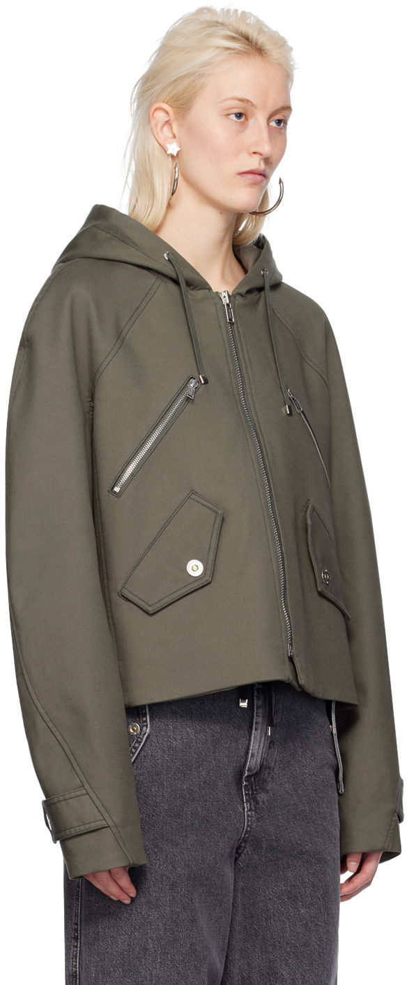 Ветровка Dion Lee Cropped Hooded Zip-Up Jacket Зелено | C4057PS24, 1