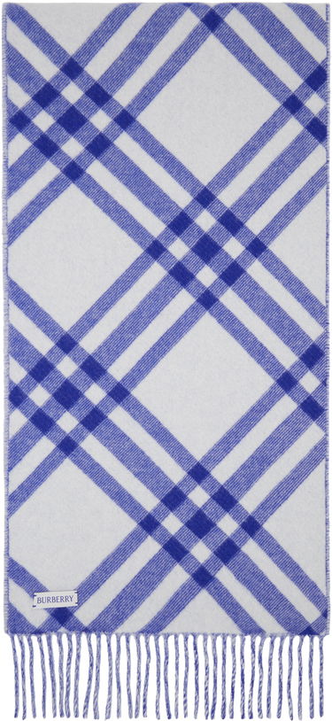 Шал Burberry Check Cashmere Scarf Синьо | 8099710, 1