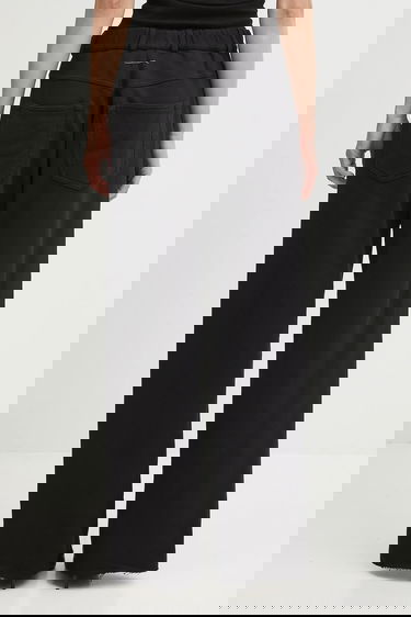 Панталони Maison Margiela MM6 Maison Margiela Wide-Leg Cotton Raw Hem Pants Черно | S52KA0548.M25014.900, 2