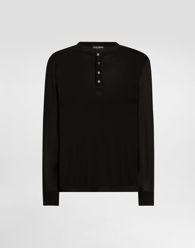Dolce & Gabbana Serafino Long Sleeve Silk T-shirt