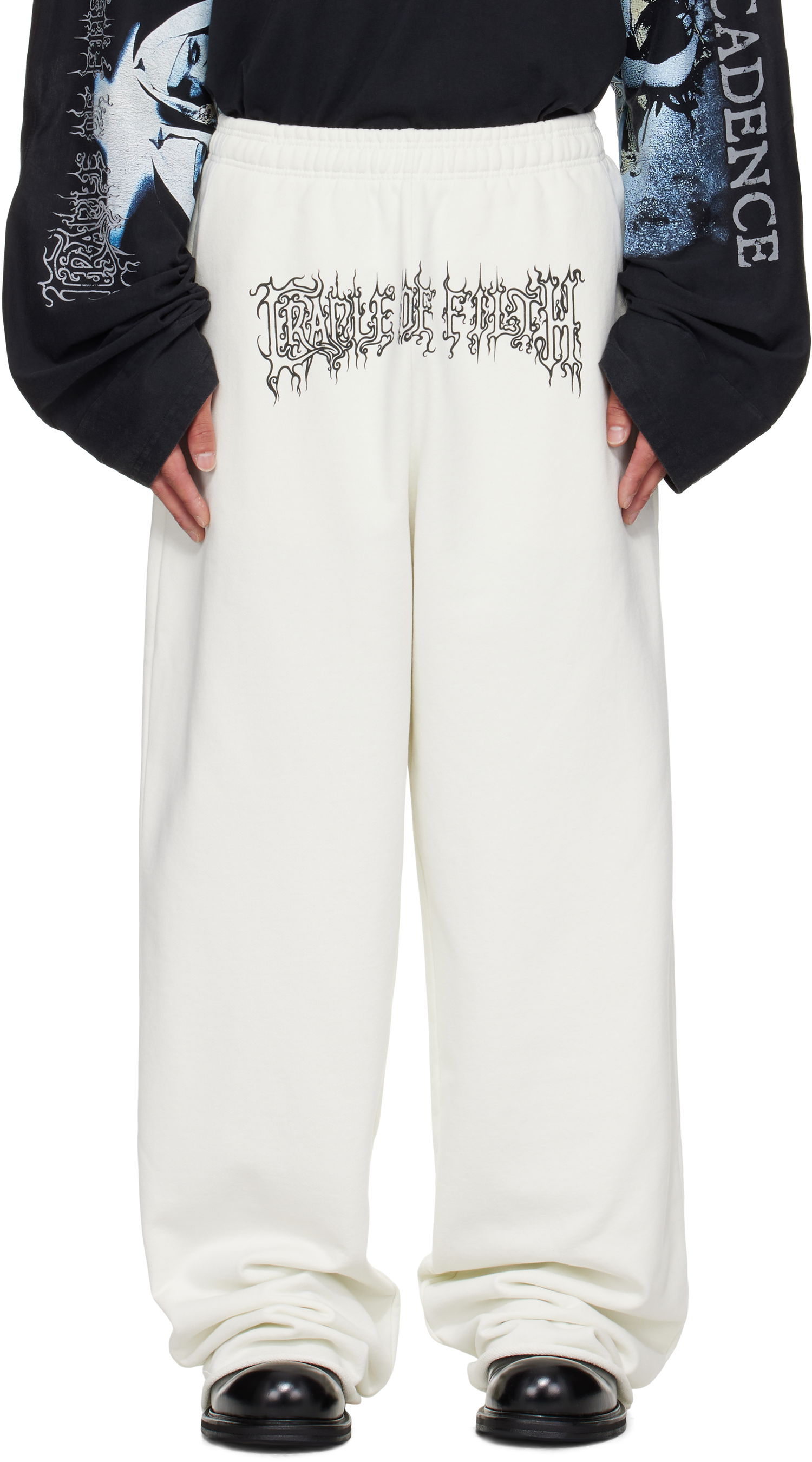 Спортни панталони VETEMENTS Vetements Cradle Of Filth Logo Sweatpants Бяло | UCF76SP100I, 0