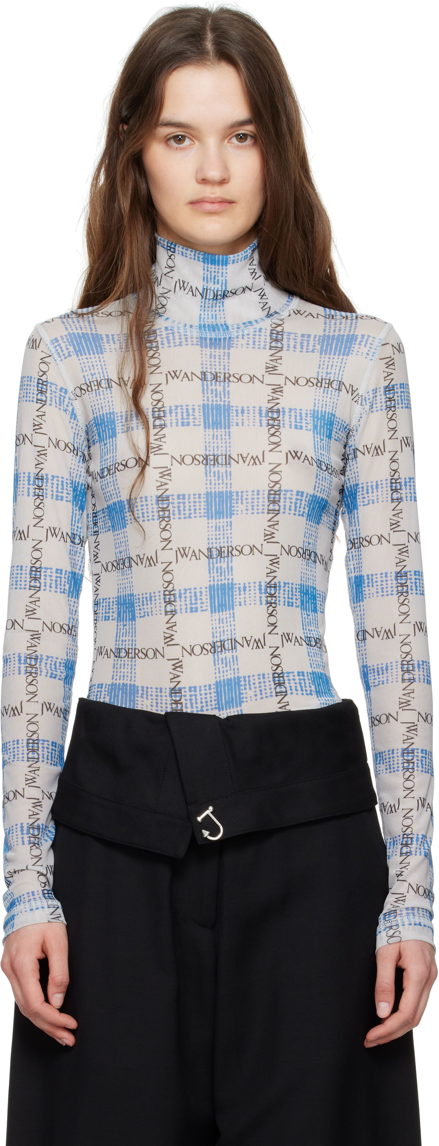 Тениски и потници JW Anderson JW Anderson Semi-Sheer Logo Turtleneck Top Бяло | JO0224-PG1721, 0