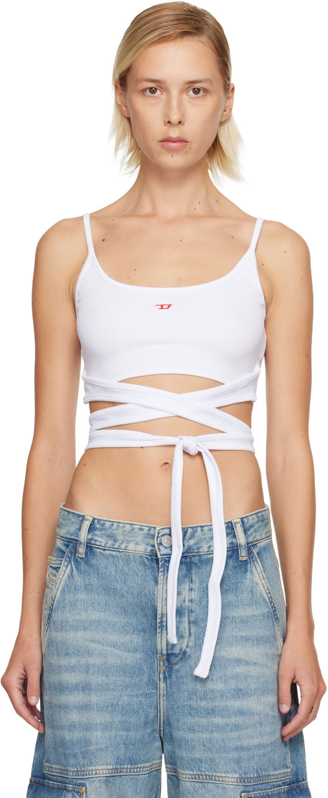 Ribbed Knit Cut-Out Wrap-Around T-Leya-Tail Tank Top