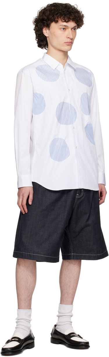 Риза Comme des Garçons Comme des Garçons Shirt Plain & Stripe Shirt Бяло | FO-B015-S25, 3