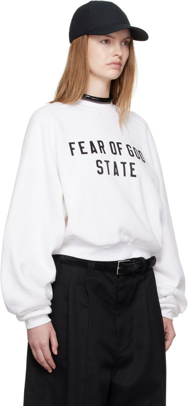 Суитчър Fear of God Fear of God ESSENTIALS Fleece Raglan Crewneck Sweatshirt Бяло | 192SP257834FW, 1