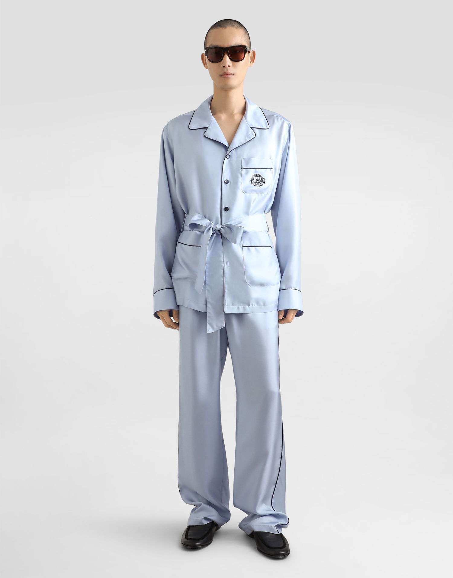 Панталони Dolce & Gabbana Dolce & Gabbana Silk Twill Trousers Синьо | GVRMAZFU10SB1581, 1