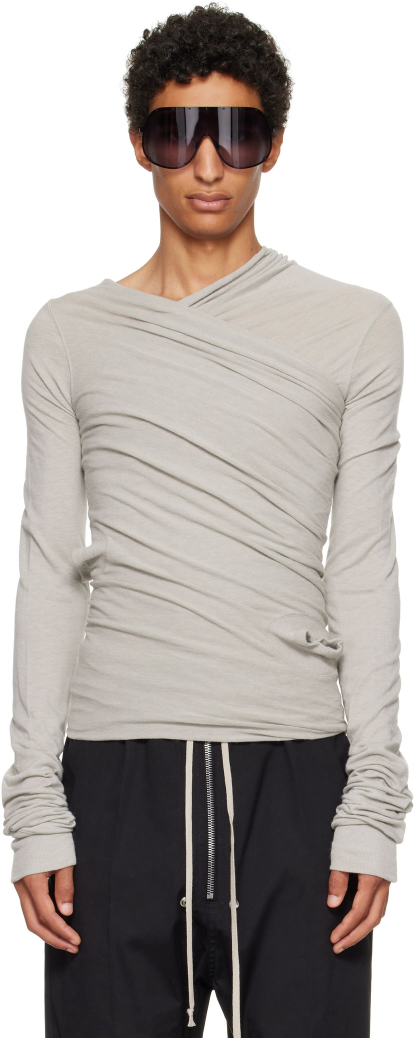 Тениска Rick Owens Rick Owens Concordians Hollywood Banana Long Sleeve T-Shirt Сиво | RU02E1262 JR