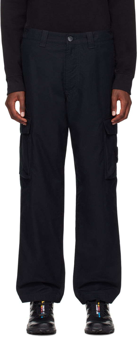 Карго панталони Stone Island Black Logo Patch Cargo Pants Черно | 8115311F1, 0