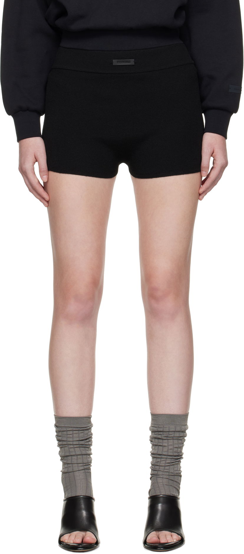 Боксерки Fear of God Fear of God ESSENTIALS Soft Rib Knit Boxer Shorts Черно | 192SP257700FW