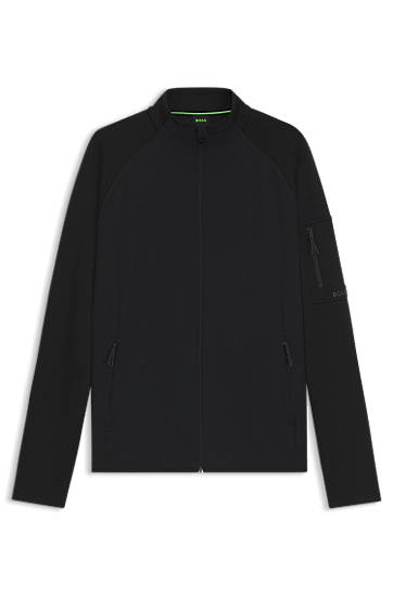 Суитчър BOSS Regular-Fit Zip-Up Sweatshirt with Reflective Details Черно | 50543906