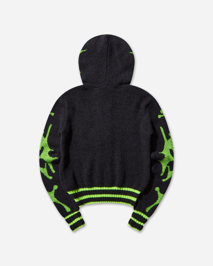 Пуловер Chopova Lowena Neon Cartoon Knit Cardigan Черно | 5257 BLCKYLLW