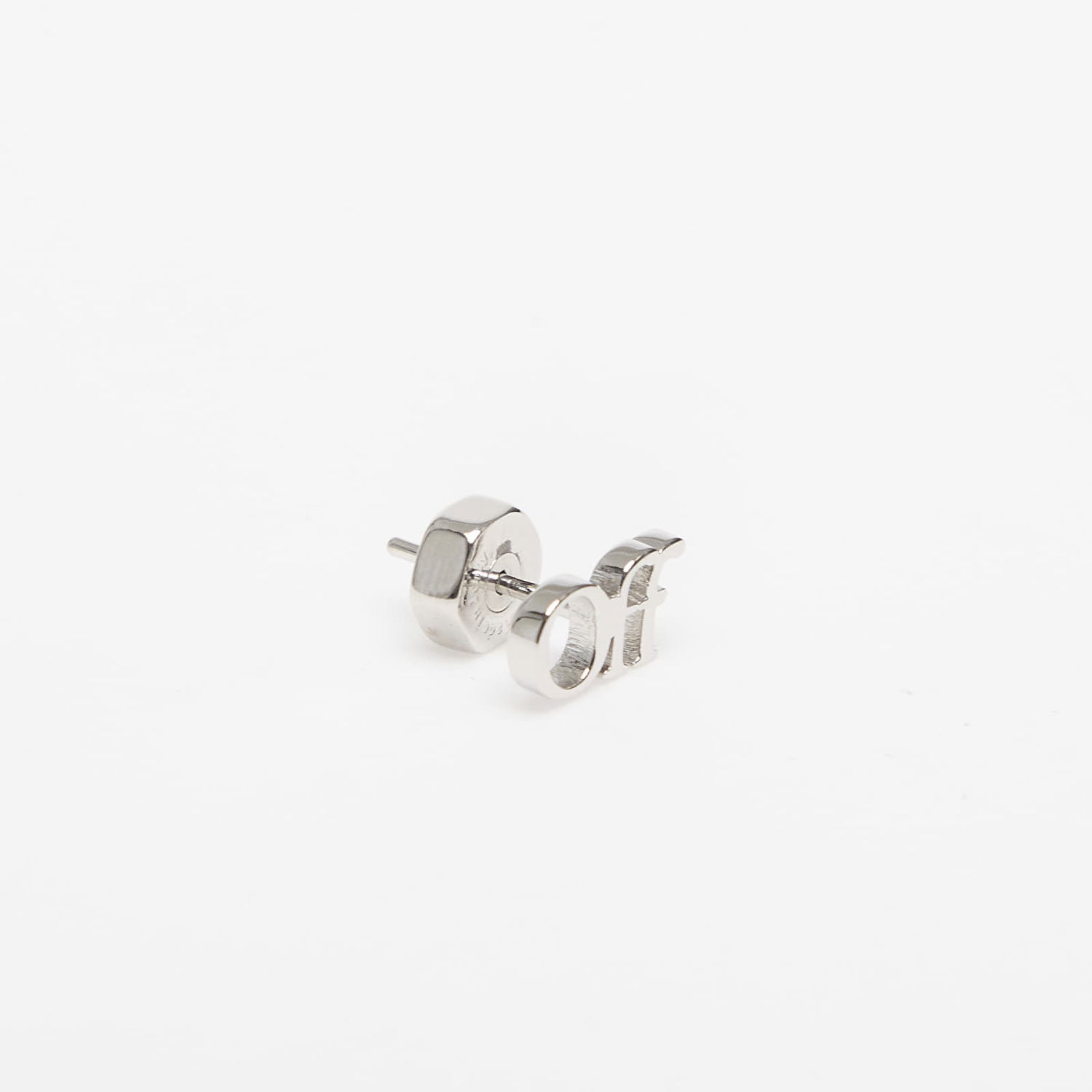 Обеци Off-White Off-White Logo Mono Earring Металик | OMOD063C99MET0017200, 1