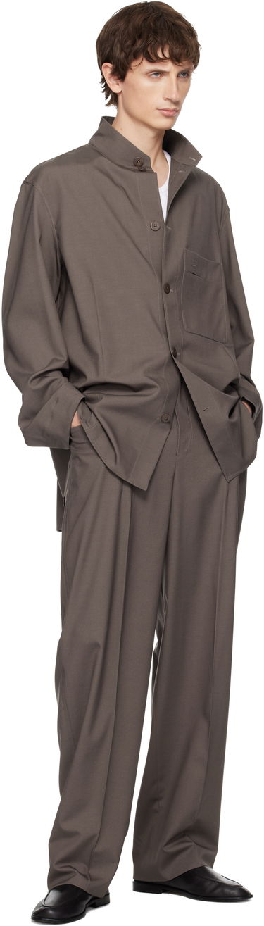 Яке ZEGNA Standing Collar Overshirt Кафяво | 987038A9 SON95, 3