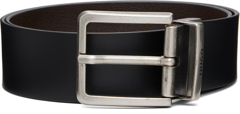 Колани BOSS Buffed Leather Rectangular Buckle Belt Черно | 50558786
