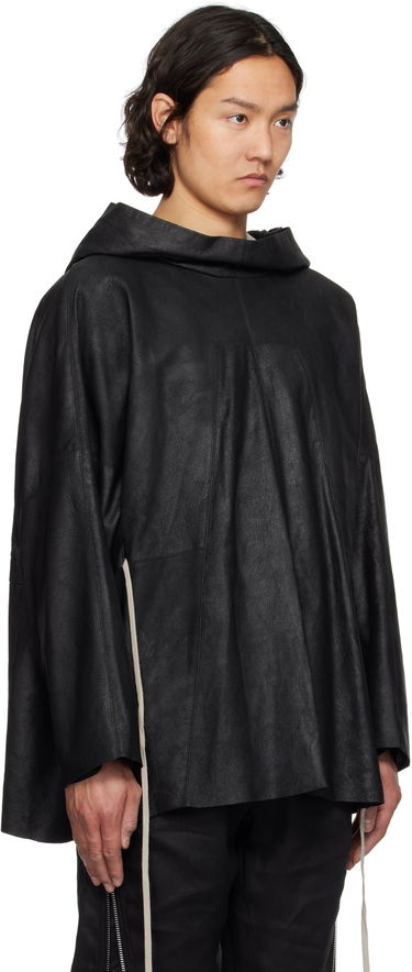 Суитчър Rick Owens Rick Owens Hollywood Hooded Tunic Leather Jacket Черно | RR01E5702 LBA, 1