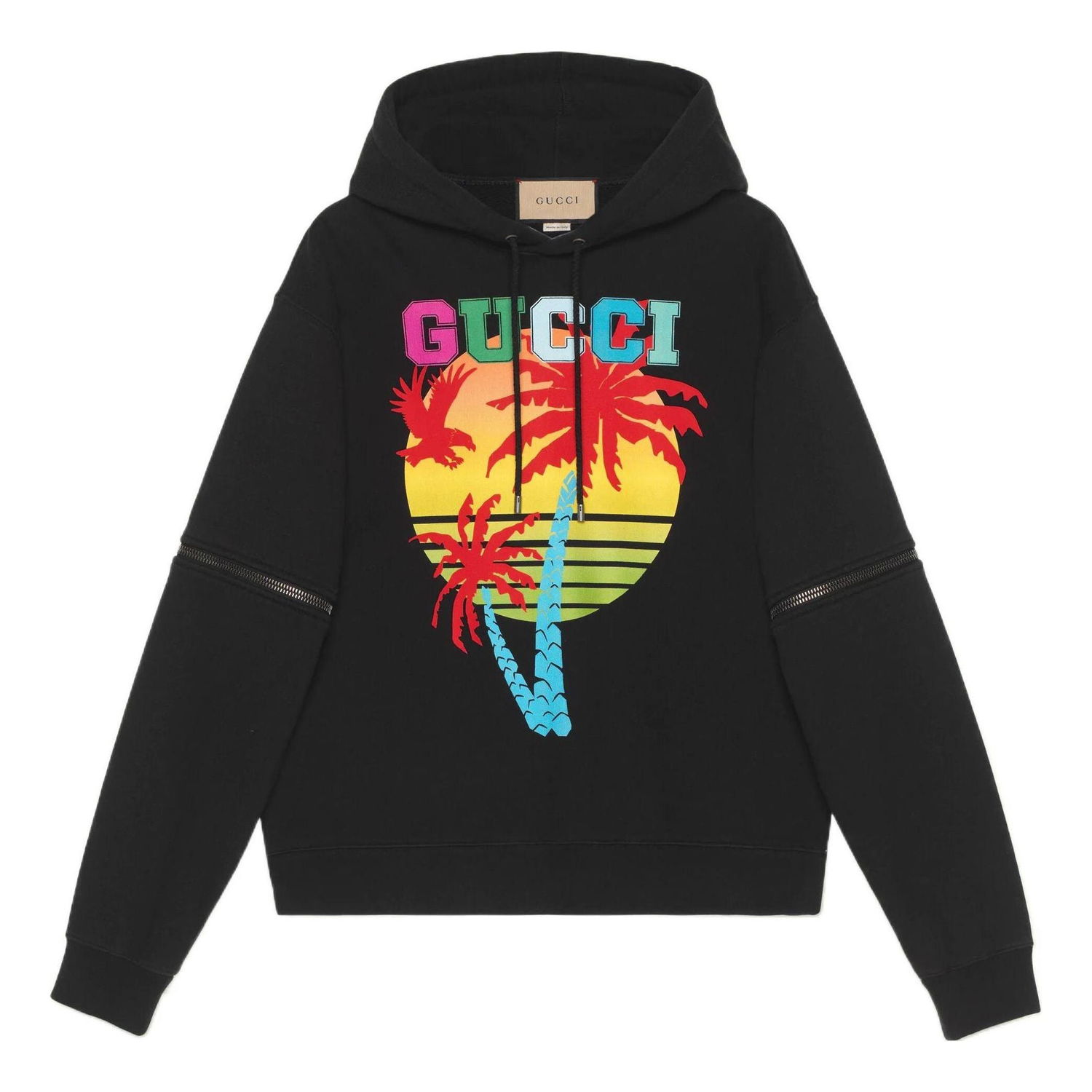 Суитчър Gucci Sunset Print Removable Sleeves Hoodie Черно | 700117-XJEOT-1082, 0