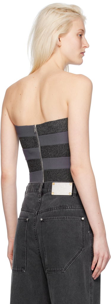 Потник Dion Lee Reflective Interlocking Weave Bustier Top Сиво | A7798PS24, 2