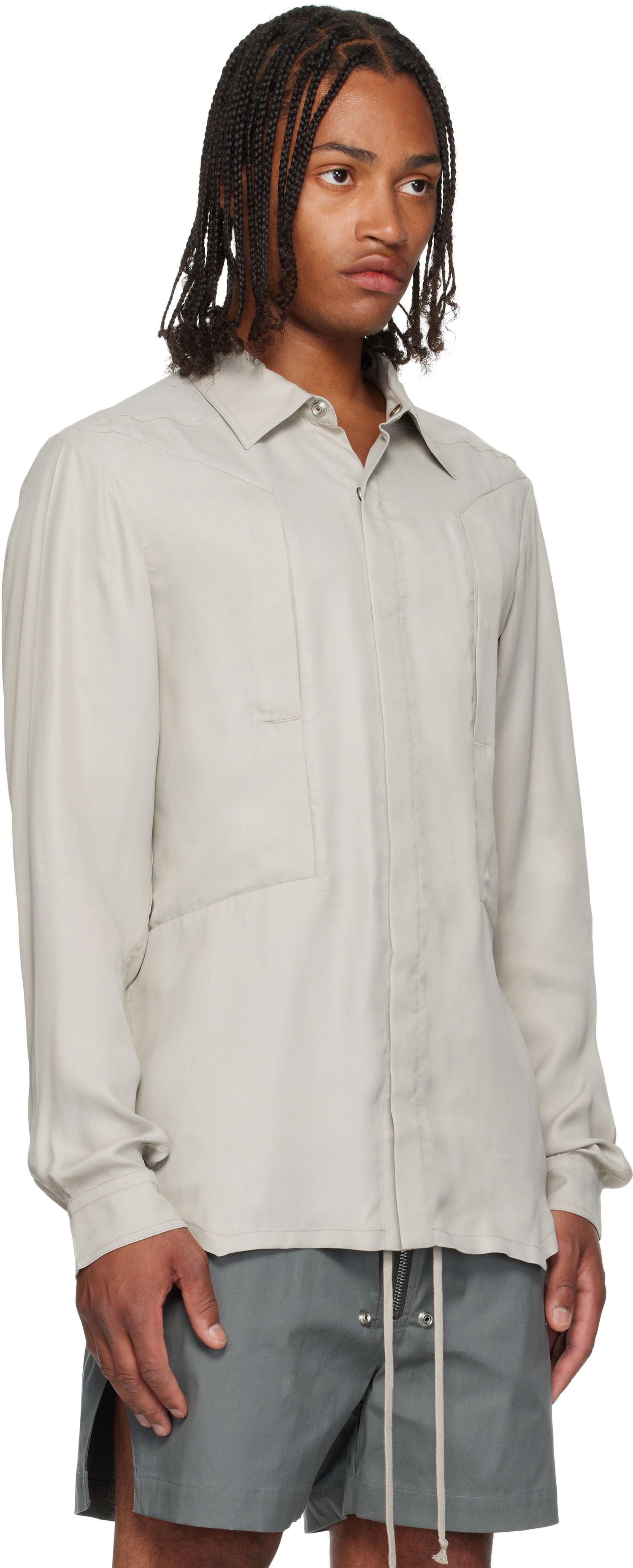 Риза Rick Owens Rick Owens Concordians Fogpocket Shirt Бежово | RU02E1237 HSCH, 1
