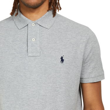 Поло тениска Polo by Ralph Lauren Custom Slim Fit Mesh Polo Shirt Сиво | 710782592003, 2