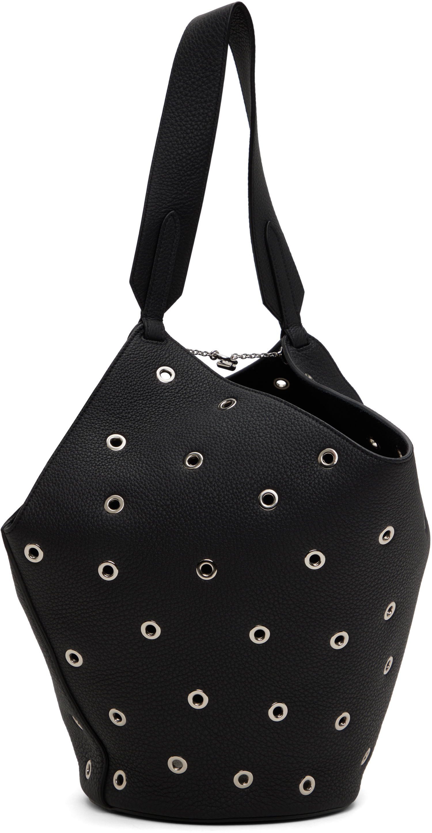 Голяма пазарска чанта Khaite KHAITE Small Lotus Eyelet Tote Черно | H2043-915, 1