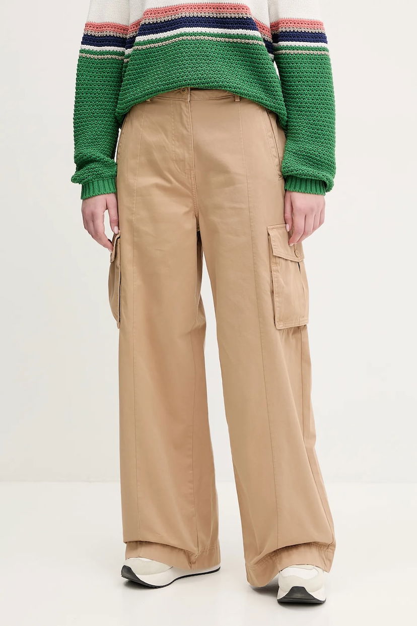 Карго панталони Napapijri Napapijri M-Selva High Waist Wide Leg Cargo Pants Бежово | NP0A4IL4N1Q1