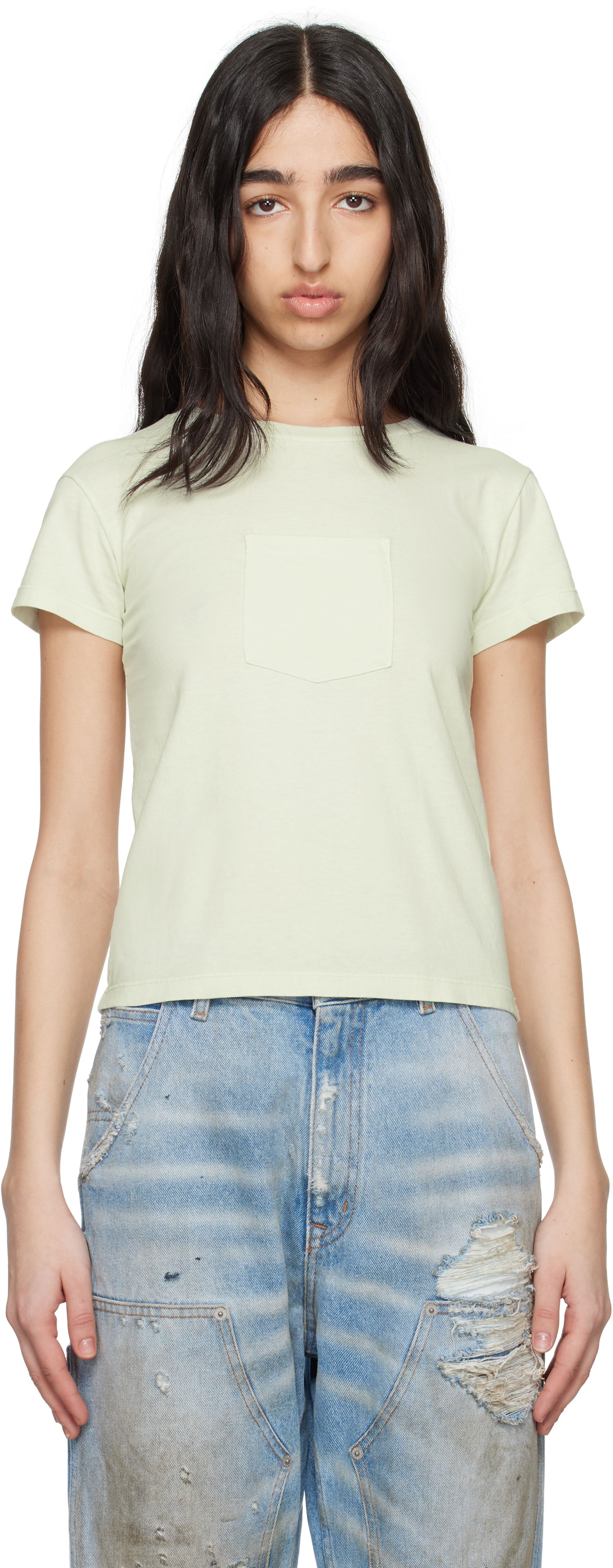 Тениска Maison Margiela MM6 Maison Margiela Heavy Cotton Jersey Pocket T-Shirt Зелено | S62GD0195 M20108, 0