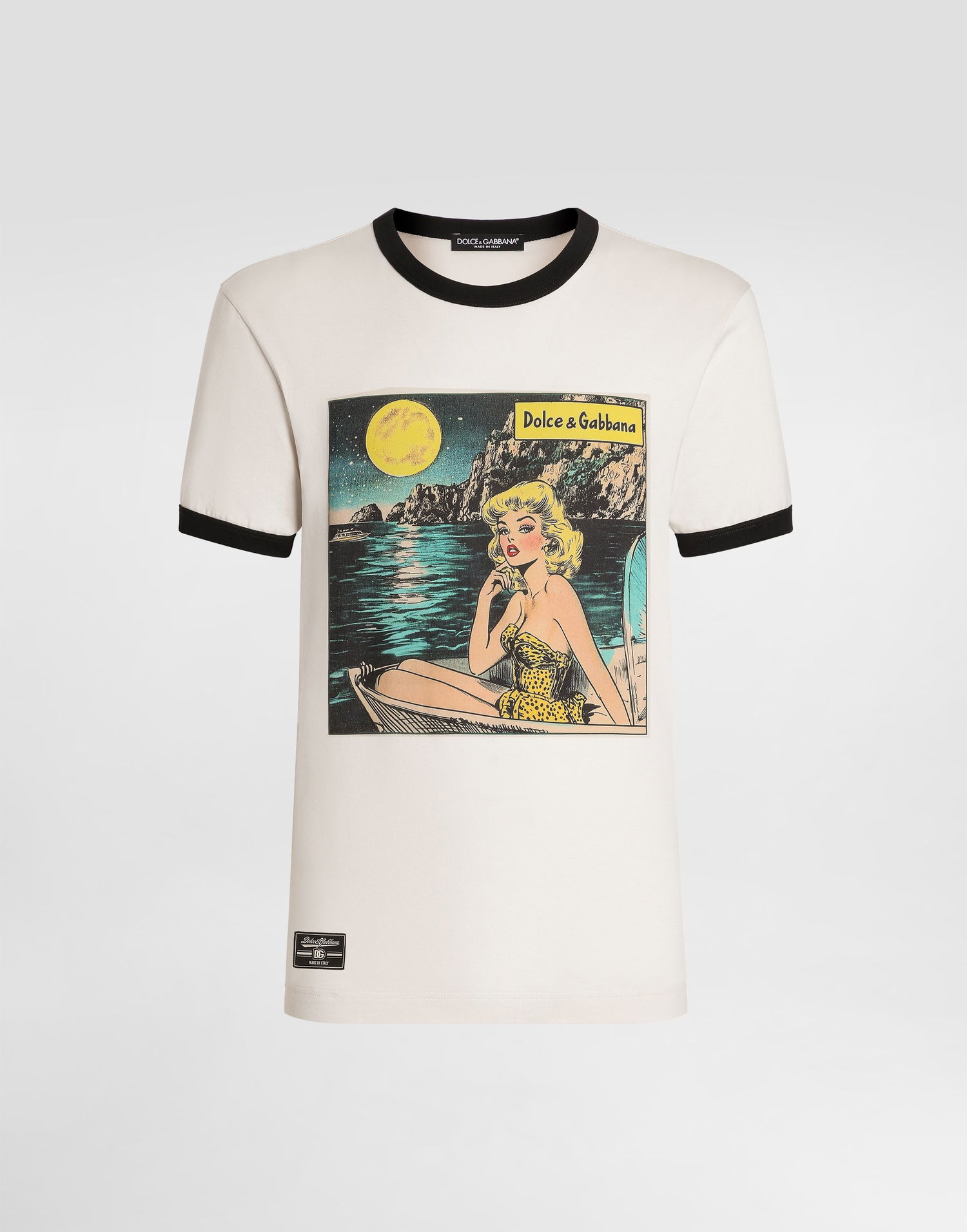 Тениска Dolce & Gabbana Dolce & Gabbana Comic Print Cotton T-Shirt Бежово | G8PV1TG7PHFA4567, 0