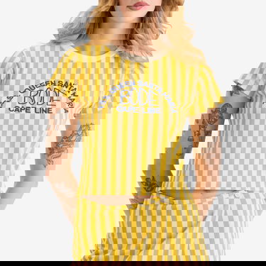 Тениска Bode Bode Striped T-Shirt with Logo Print Жълто | WRS25CS023-YLMLT, 2