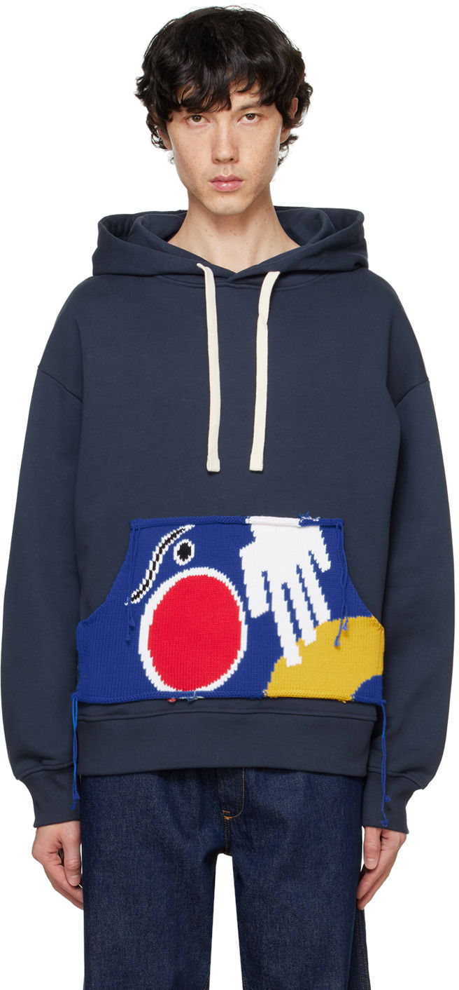 Суитчър Charles Jeffrey Loverboy Charles Jeffrey LOVERBOY Patchwork Knit Hoodie Синьо | 41100201, 0