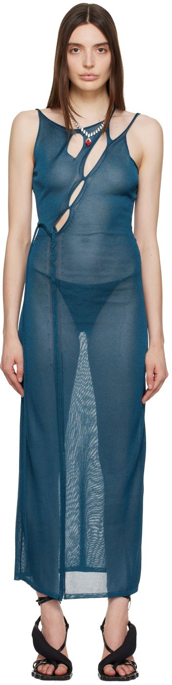 Pокля Ottolinger Ottolinger Strappy Maxi Dress Синьо | 705002