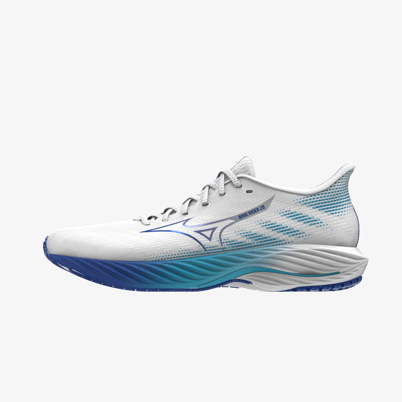 Кецове и обувки Mizuno Wave Rider 28 White/ Mugen Blue/ River Blue Бяло | J1GD240321