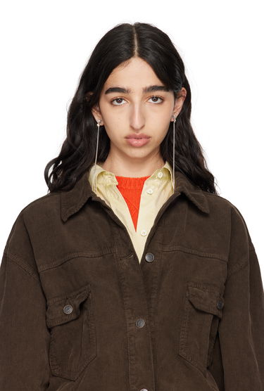 Обеци Jil Sander Jil Sander Crystal Chain Drop Earrings Металик | J12VG0297_P5050, 2