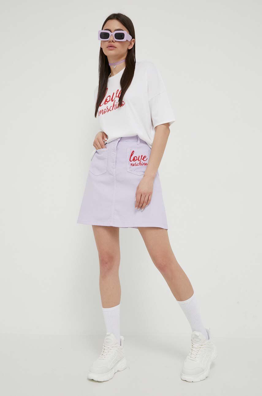 Пола Moschino Love Denim Skirt Лилаво | W.G.F38.01.S.3981, 0