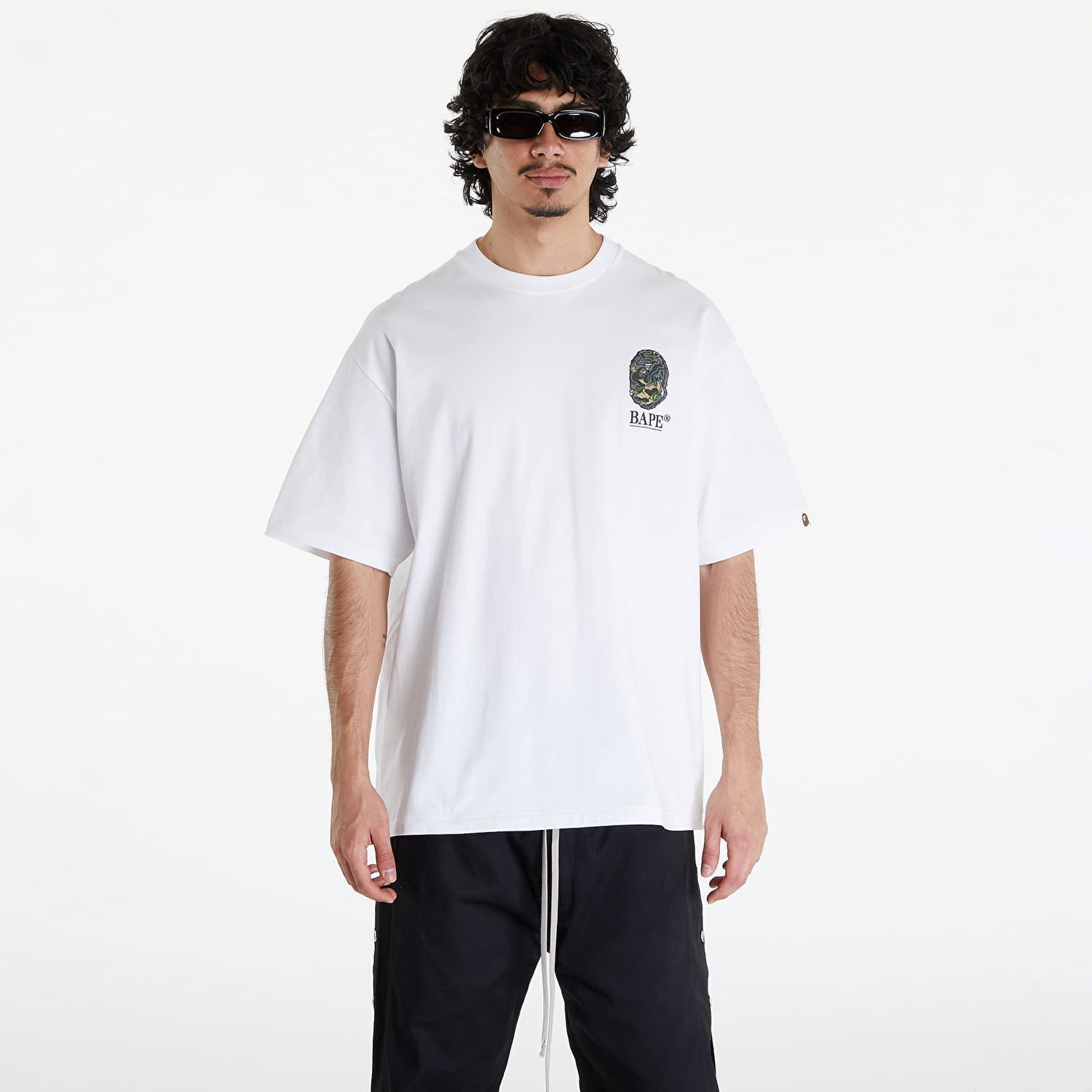 Тениска BAPE A BATHING APE Camo Stone Ape Head Relaxed Fit Tee White Бяло | 001TEK301316M WHT, 0