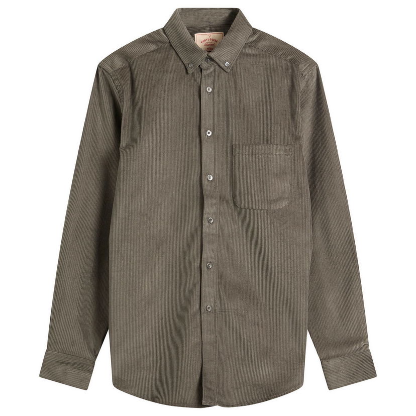 Риза Portuguese Flannel Lobo Button Down Corduroy Shirt Сиво | AW25051-GRY