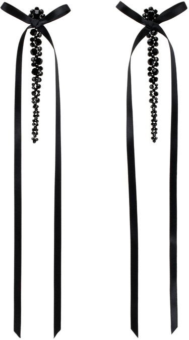 Обеци Simone Rocha Simone Rocha Bow Ribbon Drip Earrings Черно | ERG410 0903, 0