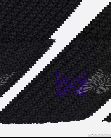 Шапка Needles Embroidered Logo Ribbed Beanie Черно | NS064 D, 4