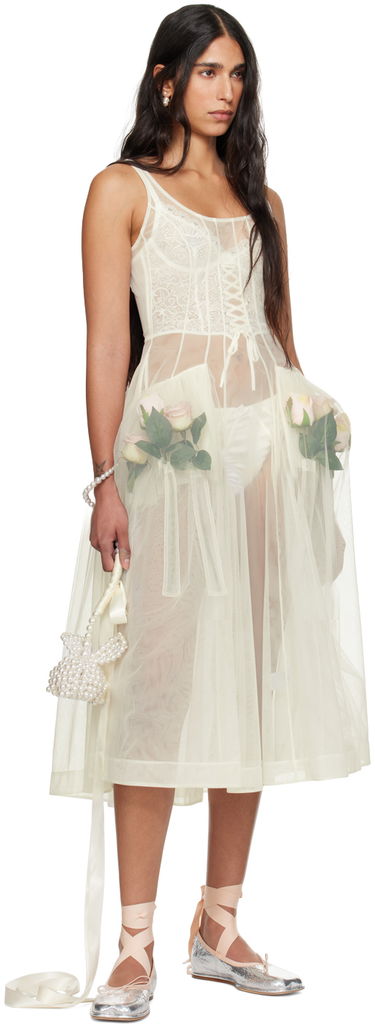 Ключодържатели Simone Rocha Simone Rocha Beaded Large Flower Bag Charm Бяло | FLOWER1 0904 PEARL, 3