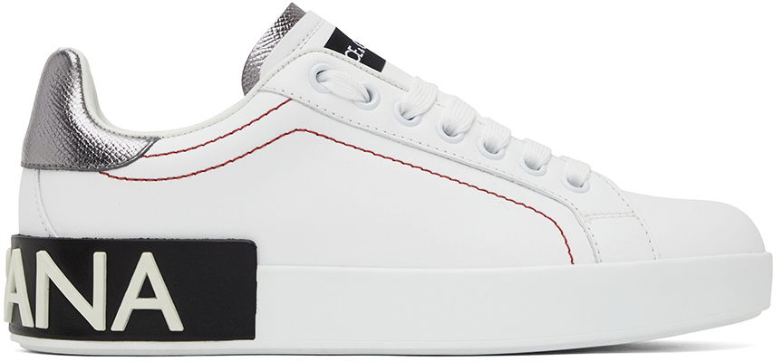 Кецове и обувки Dolce & Gabbana White Portofino Sneakers Бяло | CK1587 AH527, 0