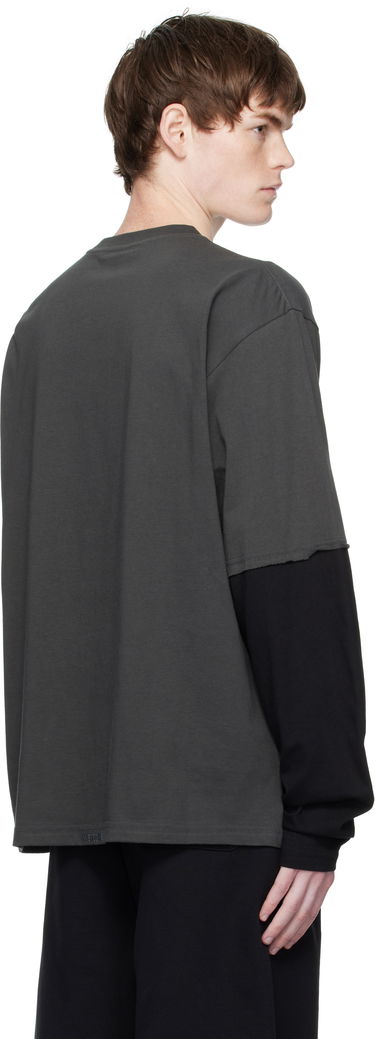 Тениска We11done We11done Pearl Logo Layered Long Sleeve T-Shirt Сиво | WD-TT2-25-739-U-CH, 2