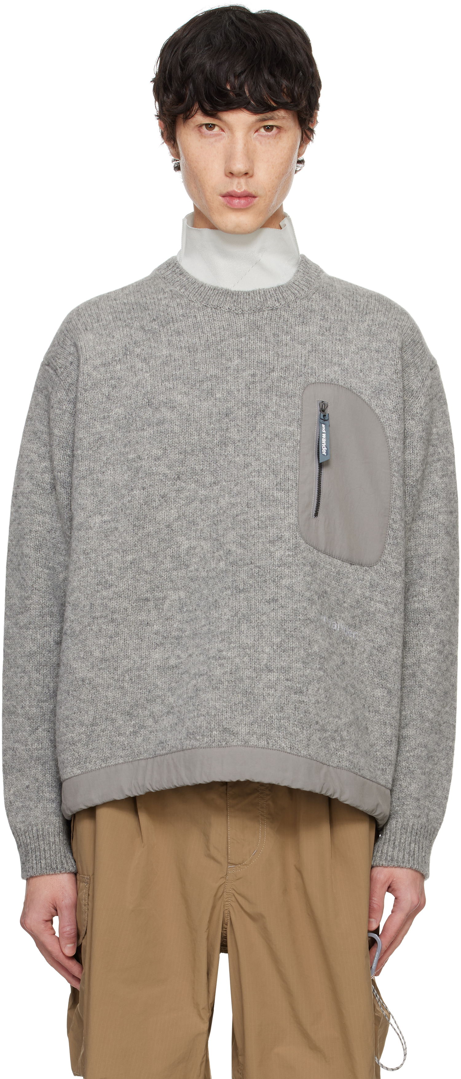 Пуловер and wander Shetland Wool Sweater Сиво | 5744284161, 0