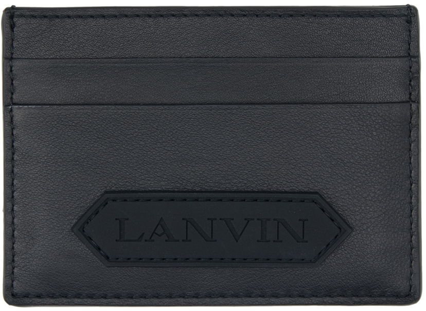 Портфейл LANVIN Patch Card Holder Черно | LM-SLSWC3-TOPS-P24