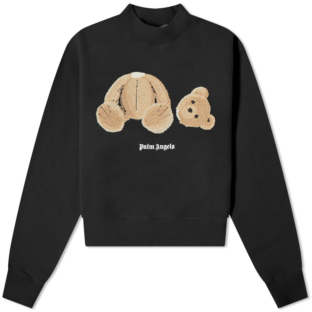 Суитчър Palm Angels Bear Fitted Crew Sweatshirt Черно | PWBA016C99FLE0021060, 0